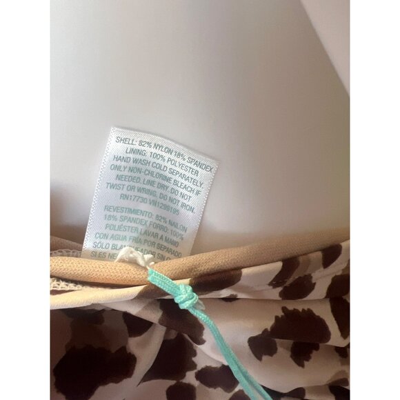 Kona Sol Womens Swimsuit One-Piece Leopard Print Crisscross Straps Brown M(8-10) - Picture 8 of 10